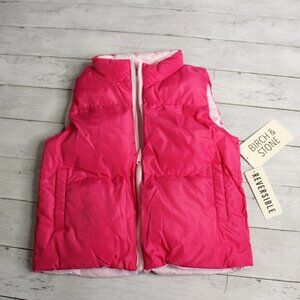 Birch & Stone Girl's Sleeveless Puffer Jacket Vest Size 12 Pink Reversible